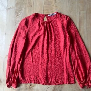 TRINA TURK 100% Silk Women's P (fits like 0/2) Red Orange blouse
